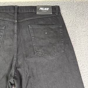 Palace Skateboards Jeans Mens 36x32 Black Washed Denim Straight Leg Streetwear